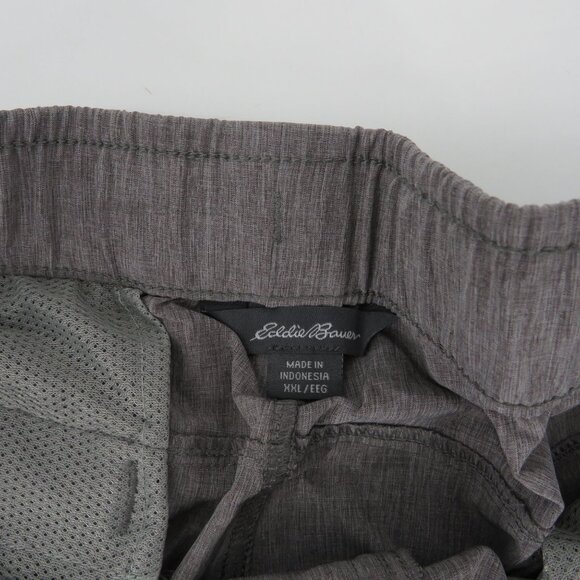 Eddie Bauer Mens XXL Pull-On Shorts Gray Stretch Water Repellent UPF 50+ NWT $60 - Picture 4 of 6